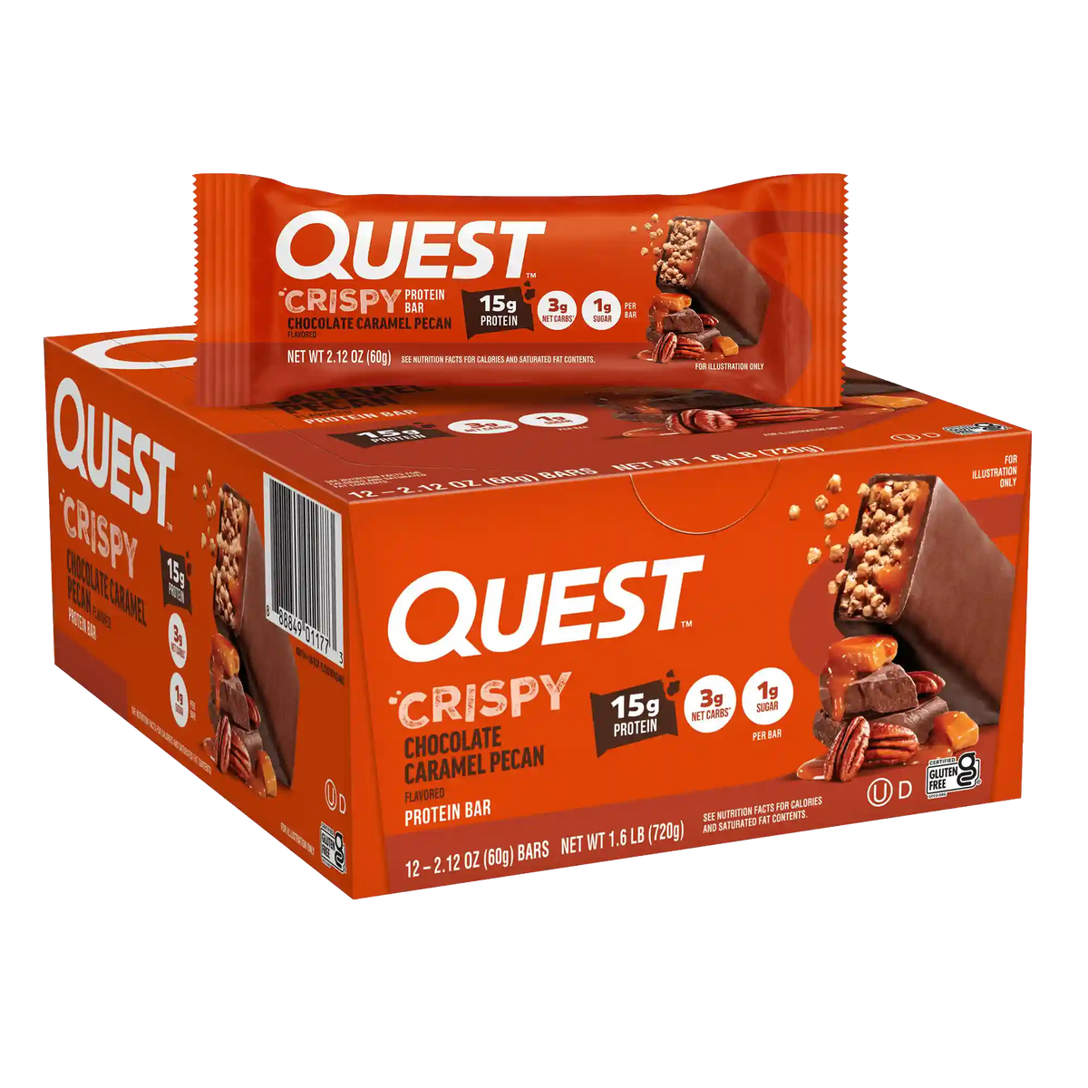 Chocolate Caramel Pecan Crispy Hero Protein Bars