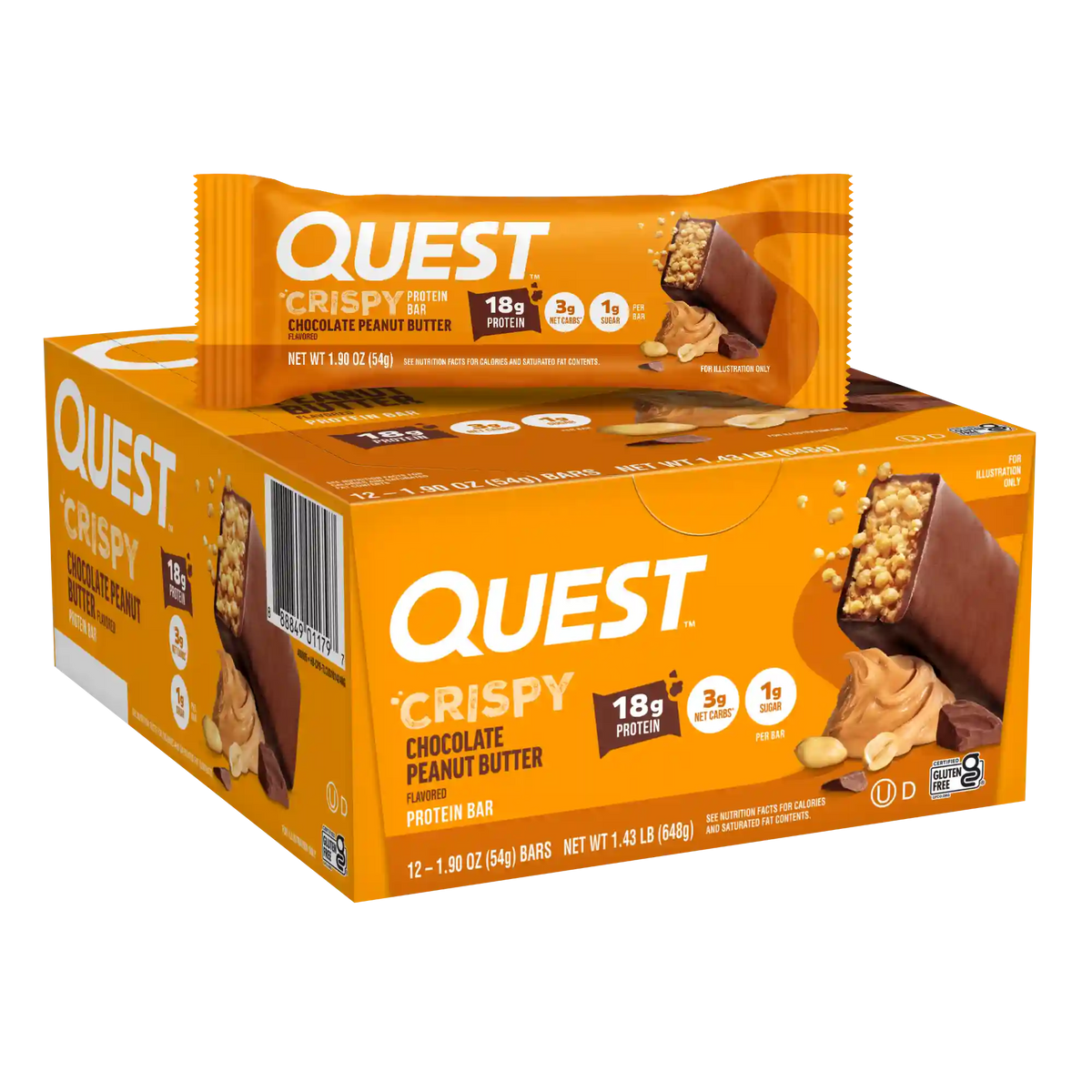 Chocolate Peanut Butter Crispy Hero Protein Bars