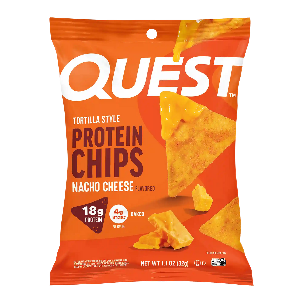 Nacho Cheese Tortilla Style Protein Chips